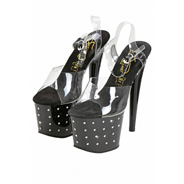 Open Vinyl & rhinestone Pumps S9134-CL 