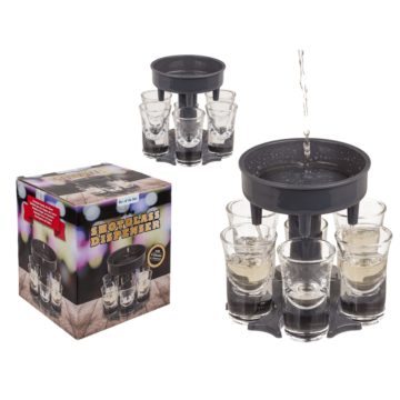 Shot glass dispenser with 6 glasses