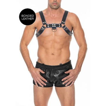 Shots Ouch! Chest Bulldog Harness Black / Blue
