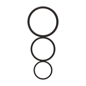 Flat Cock Ring Set  - Black