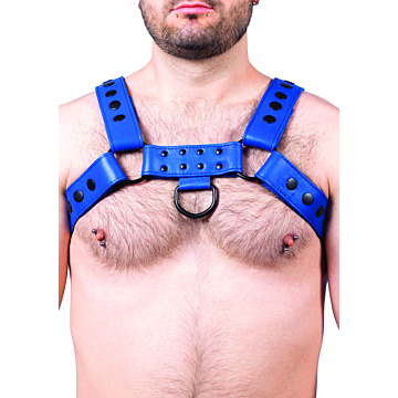 Δερμάτινο Harness - Kinksters Snap Real Leather Blue