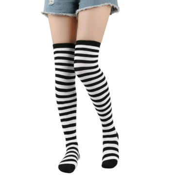 Stocking Over The Knee Socks Black White
