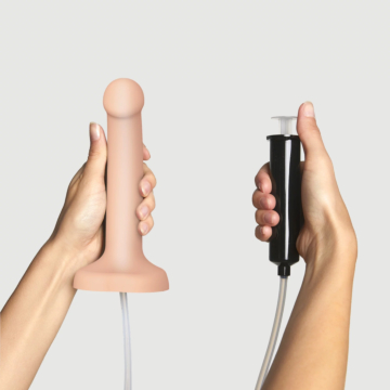 Squirting Cum Semi-Realistic Dildo Vanilla - L