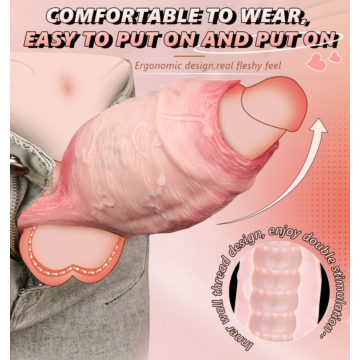 Textured Open Penis Sleeve 14.5cm