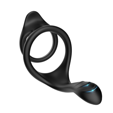 Διπλά Δαχτυλίδια Πέους - Double Stretchable Rings Tail Black