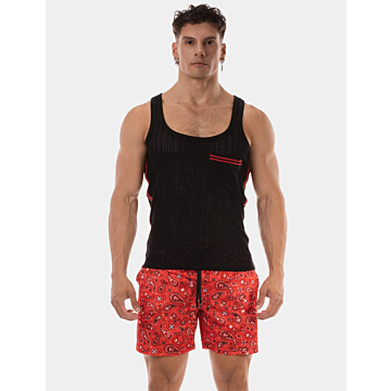 Αμάνικη Μπλούζα - Barcode Berlin Tank Top Lilan Black-Red