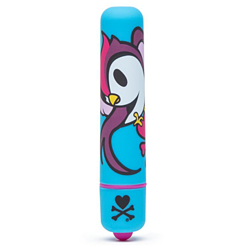 TOKIDOKI SINGLE SPEED MINI BULLET VIBRATOR BLUE SKULL BIRD
