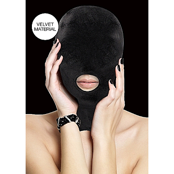 Μάσκα Fetish με Άνοιγμα Στόματος - Velvet Velcro Mask Black