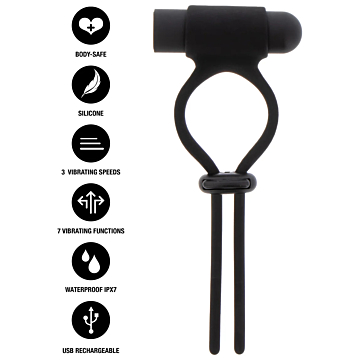 Δαχτυλίδι Πέους με Δόνηση - Hidden Desire Vibrating & Adjustable C-Ring Black