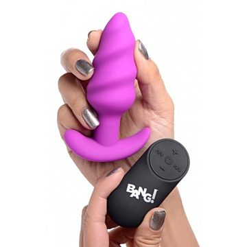 VIBRATING ANAL TORNADO SILICONE USB WITH REMOTE CONTROL PURPLE
