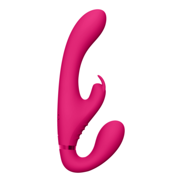 Δονητής Strapless Strap-on Rabbit 22cm - Suki Pink