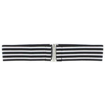 Black Striped Belt with Clasp