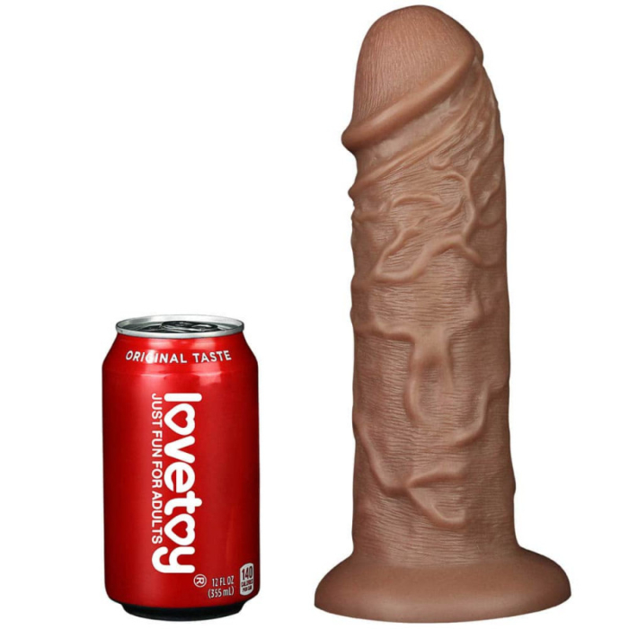 Lovetoy Realistic Chubby Vibrating Dildo 27 cm - Brown - Penis with Veins