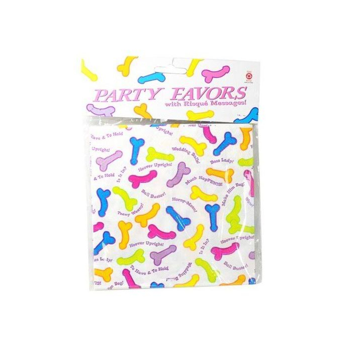 Set of 8 napkins with funny messages
