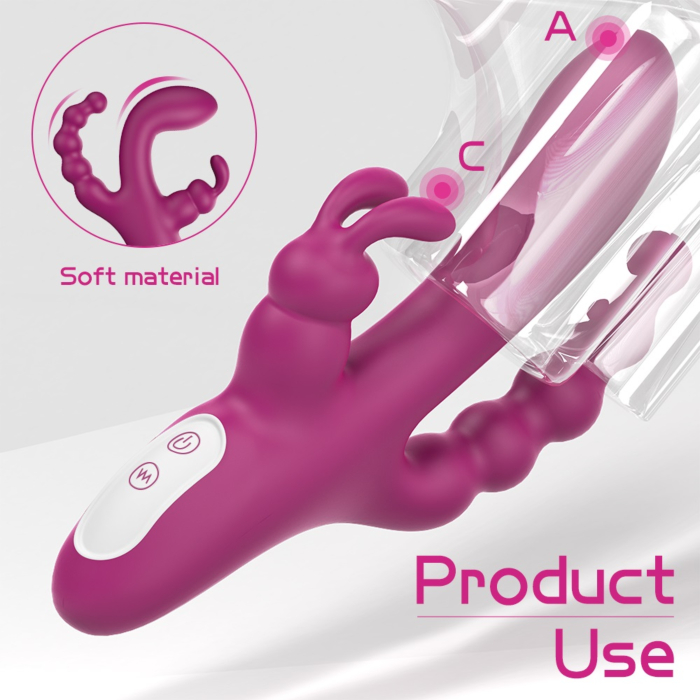 Vibrator Flirt 9 Modes Vibrating Silicon USB Red Passion Labs