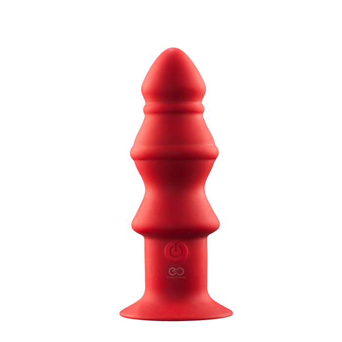 Nanma Triple Headed Vibrating Silicone Butt Plug (Red) - NMC Nanma Triple Headed Vibrating Silicone Butt Plug (Red) - NMC