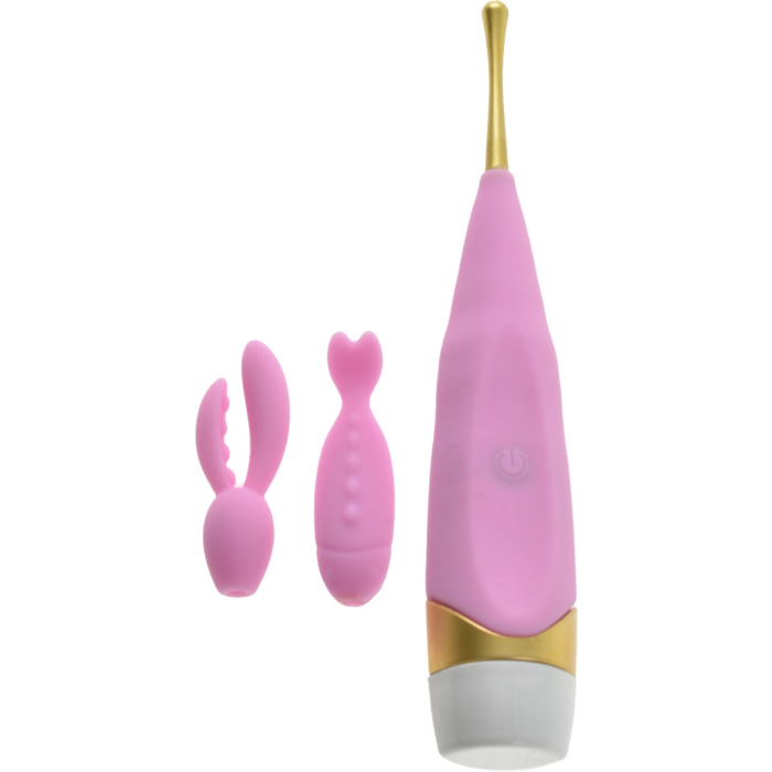 Alice Vibrator with 2 Pink Silicone Interchangeable Heads Passion Labs