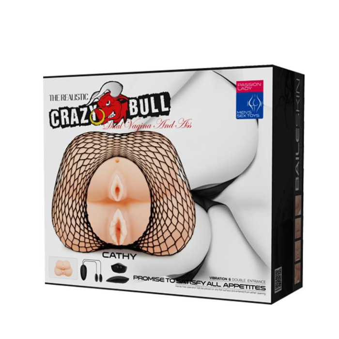Realistic Vibrating Masturbator Dual Vagina And Ass 