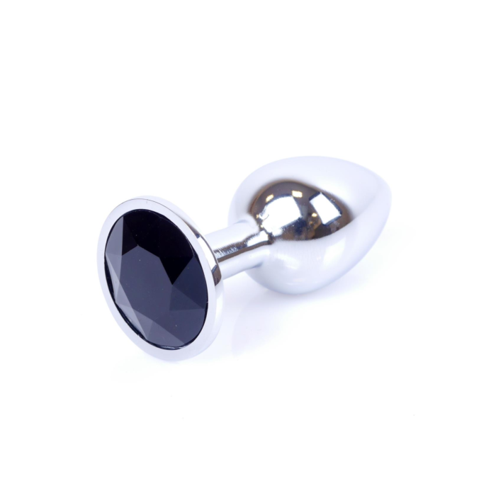 Jewellery Silver Butt Plug 7 cm - Black - Classic Anal Plug - Aluminium