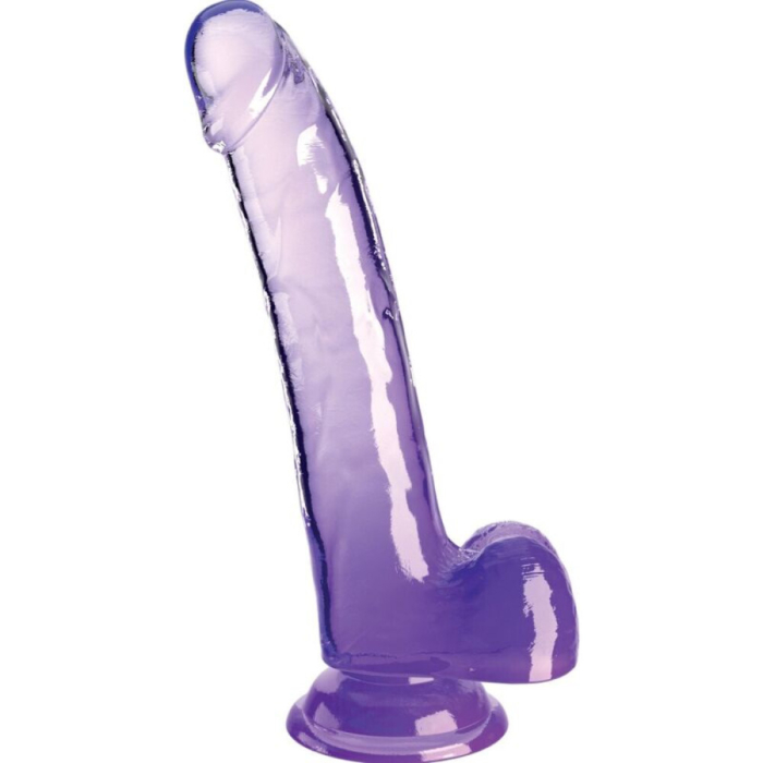 King Cock Clear 9" with Balls - Purple