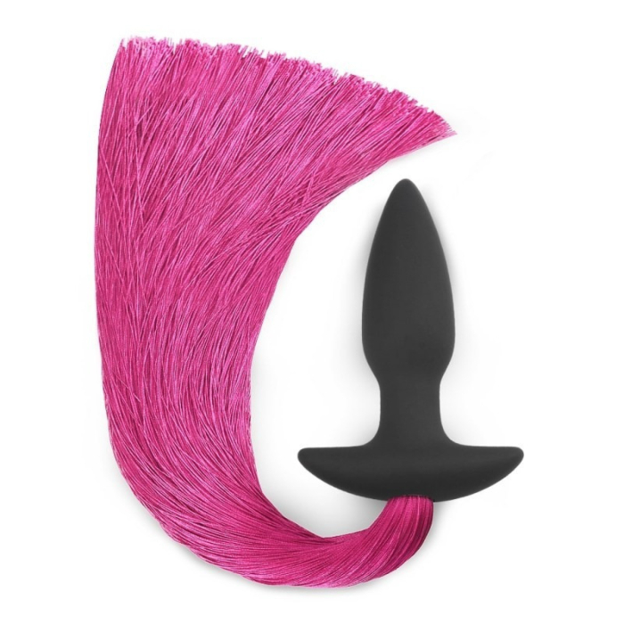 Silicone Butt Plug with Purple Pony Tail - Lovetoy