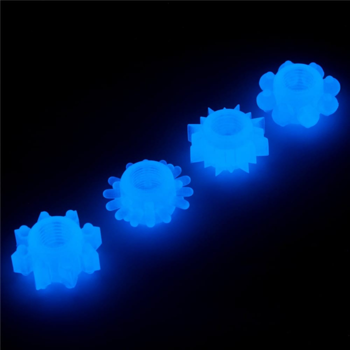 Lovetoy Lumino Play Penis Ring Set Blue
