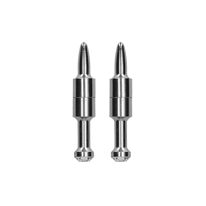 Magnetic Nipple Clamps - Diamond Pin - Silver
