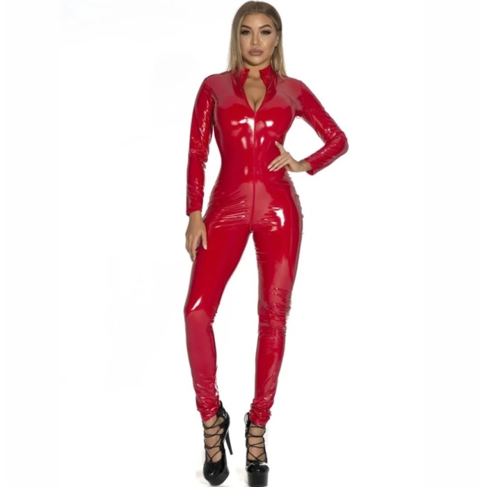 Overalll Catsuit Secret, Wetlook, Red, M, JGF Lingerie
