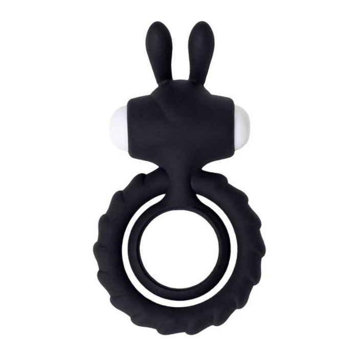 JOS GOOD BUNNY, Penis vibrating ring, silicone, black, 9cm JOS GOOD BUNNY, Penis vibrating ring, silicone, black, 9cm